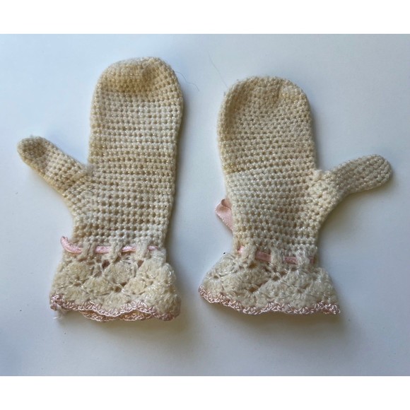 Infant Baby Newborn Shoes & 1yr Old Mittens Photography Photo Prop Doll Clothes - Picture 3 of 5